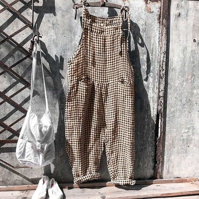HARPER - Stribet baggy jumpsuit i vintagelook