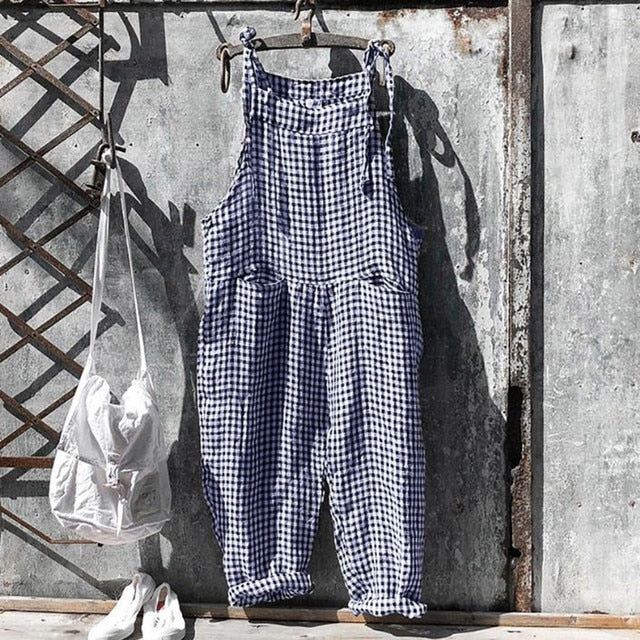 HARPER - Stribet baggy jumpsuit i vintagelook