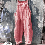 HARPER - Stribet baggy jumpsuit i vintagelook