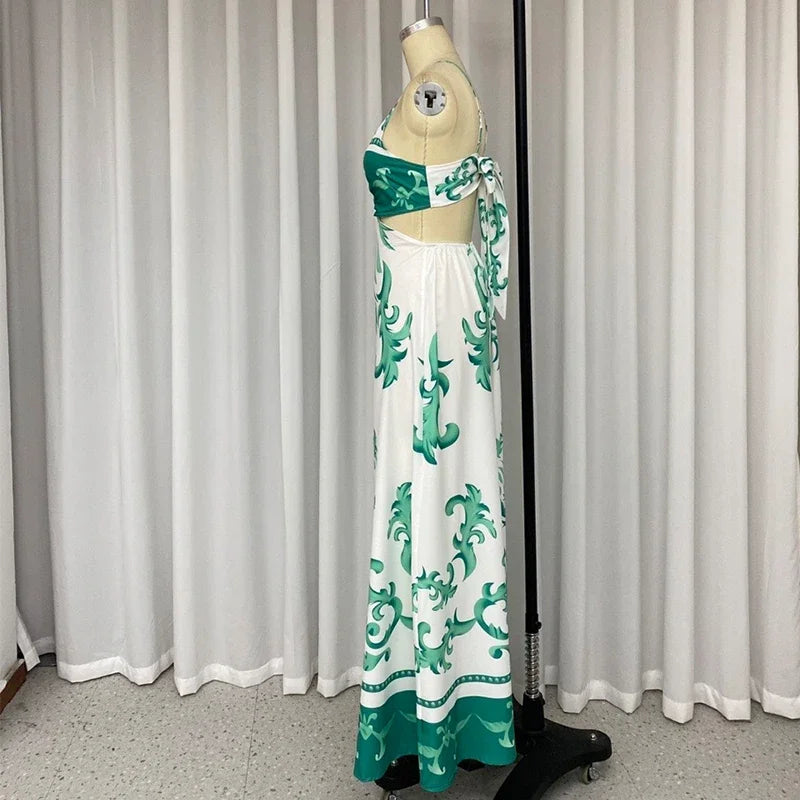 Vienna - Elegant maxikjole med damask print