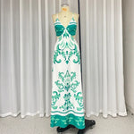 Vienna - Elegant maxikjole med damask print