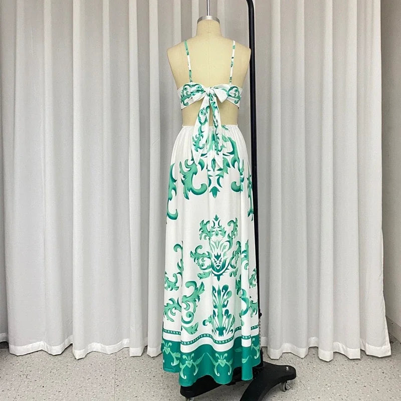 Vienna - Elegant maxikjole med damask print
