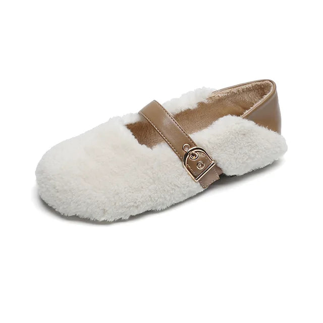Lorelei - Forede loafers med lås og imiteret pels