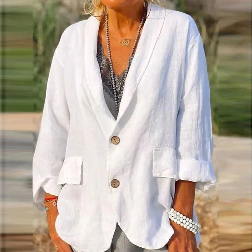 Casual blazer i bomuld og hør