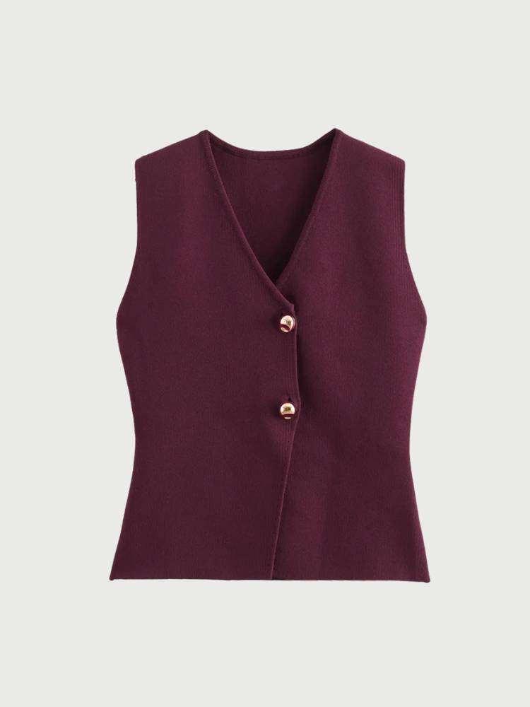 Bourgognefarvet ærmeløs vest