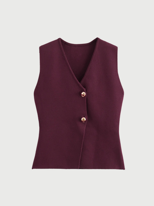 Bourgognefarvet ærmeløs vest