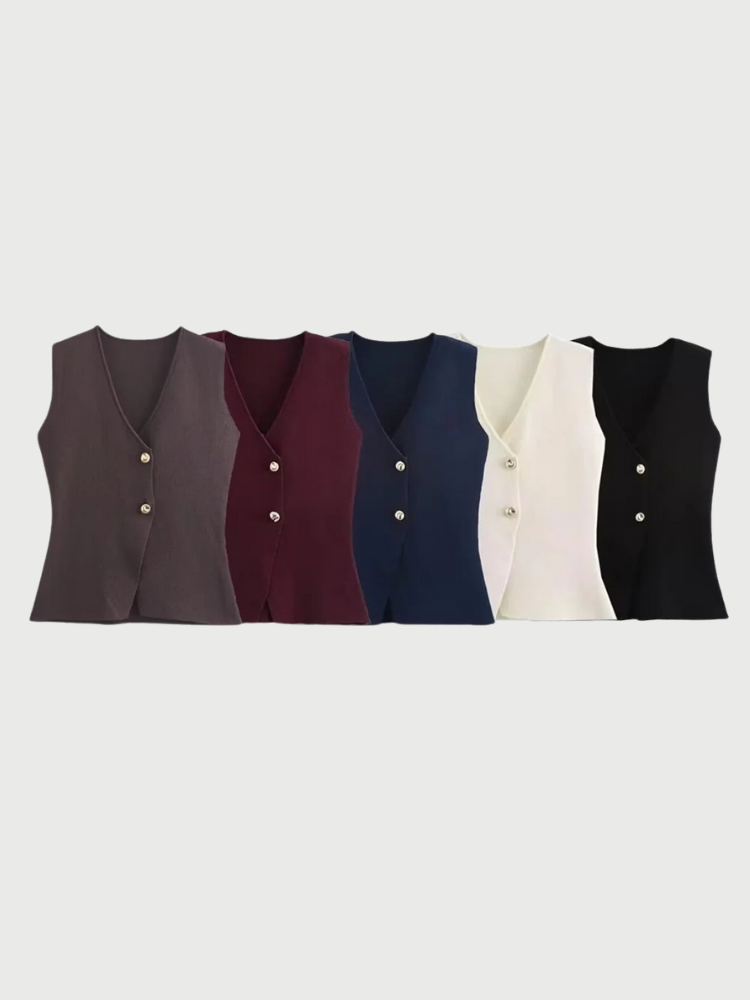 Bourgognefarvet ærmeløs vest