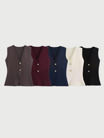 Bourgognefarvet ærmeløs vest