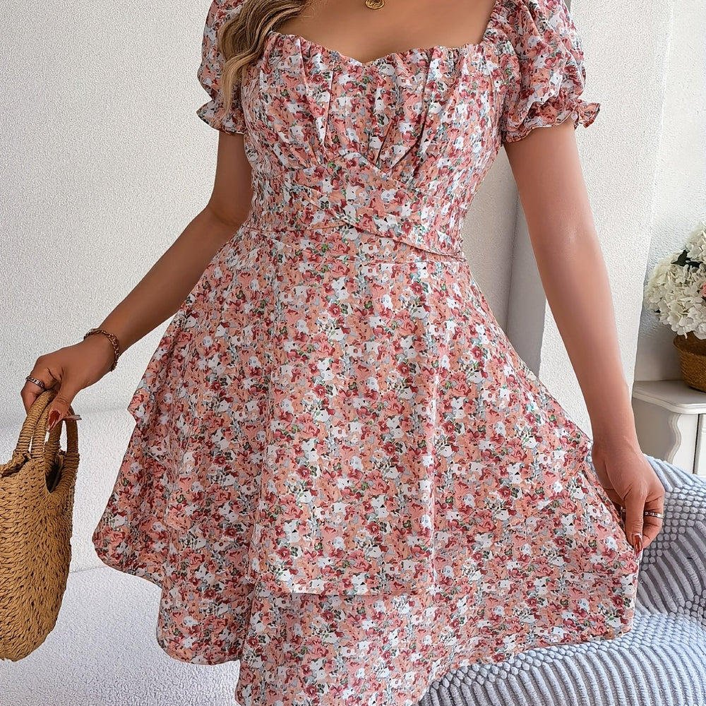 Lillian - sweetheart blomstret A-line kjole
