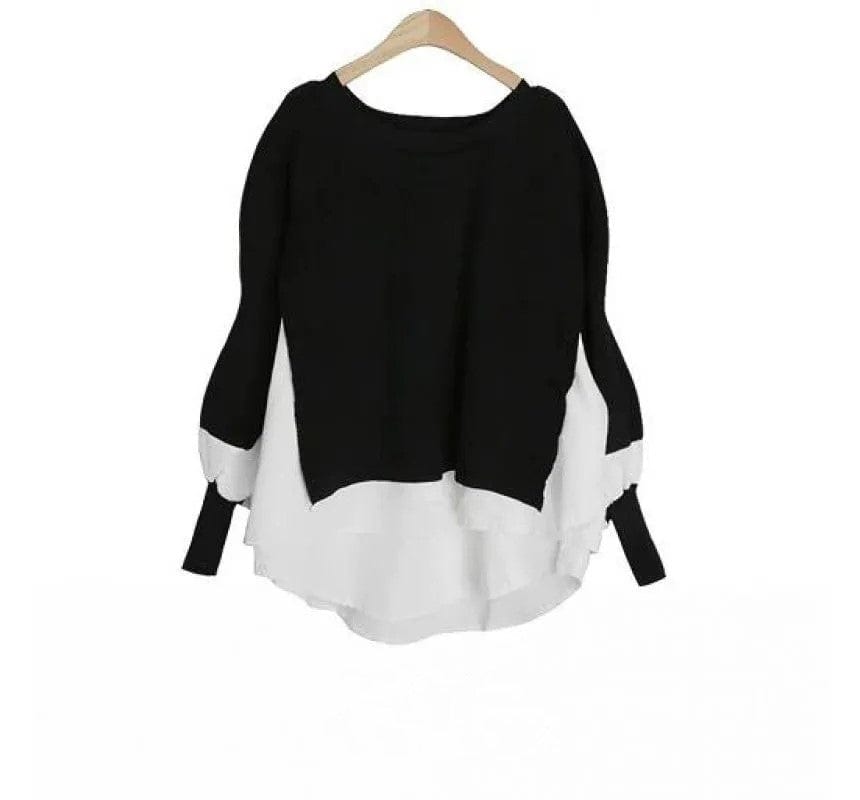 Adair - Strikket sweater med langærmet to-delt overdel