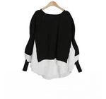 Adair - Strikket sweater med langærmet to-delt overdel