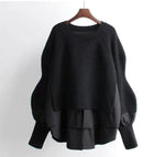 Adair - Strikket sweater med langærmet to-delt overdel