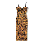 Nadia - Bodycon midikjole i leopardprint