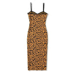Nadia - Bodycon midikjole i leopardprint