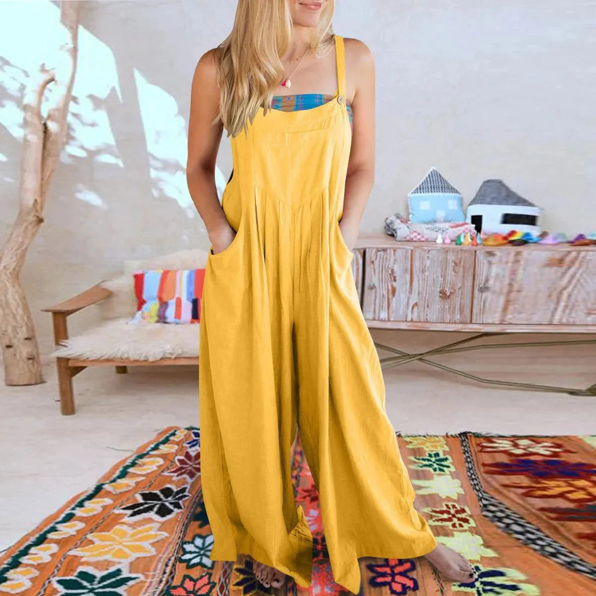 Annelies | Elegant ensfarvet jumpsuit