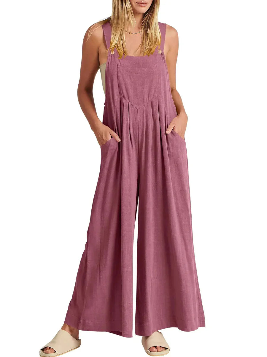Annelies | Elegant ensfarvet jumpsuit