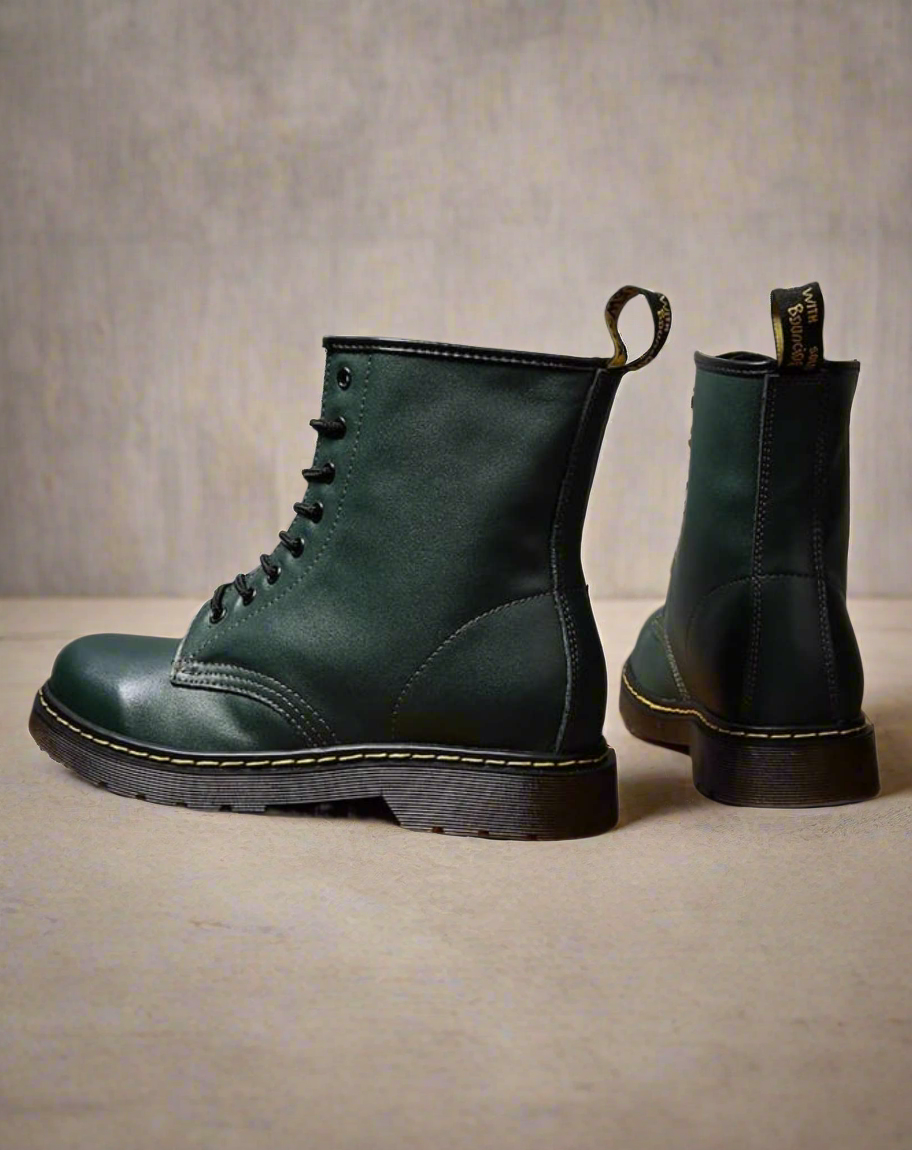 Unisex Læderstøvler - Ankelhøje Snørestøvler - Komfortabel Slidsål - Robust Design