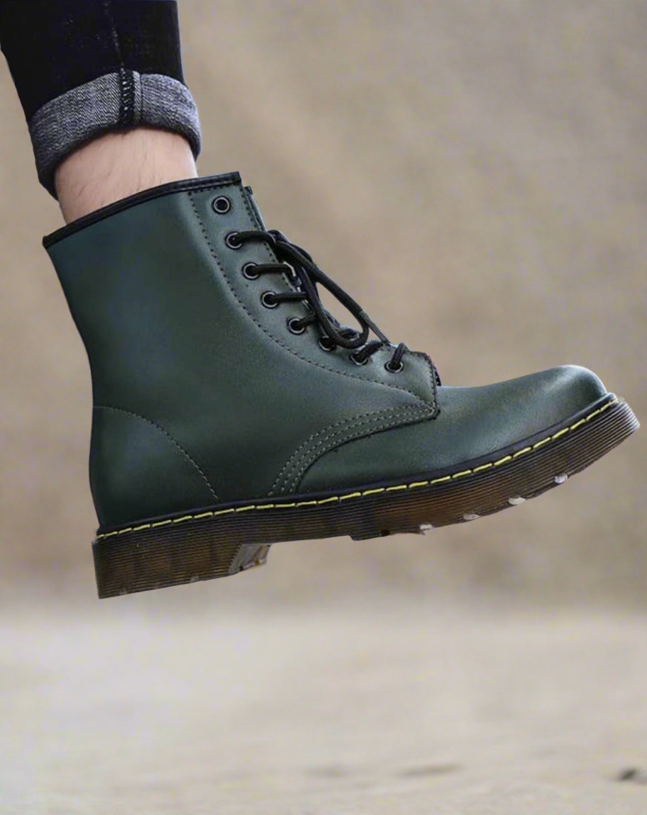 Unisex Læderstøvler - Ankelhøje Snørestøvler - Komfortabel Slidsål - Robust Design