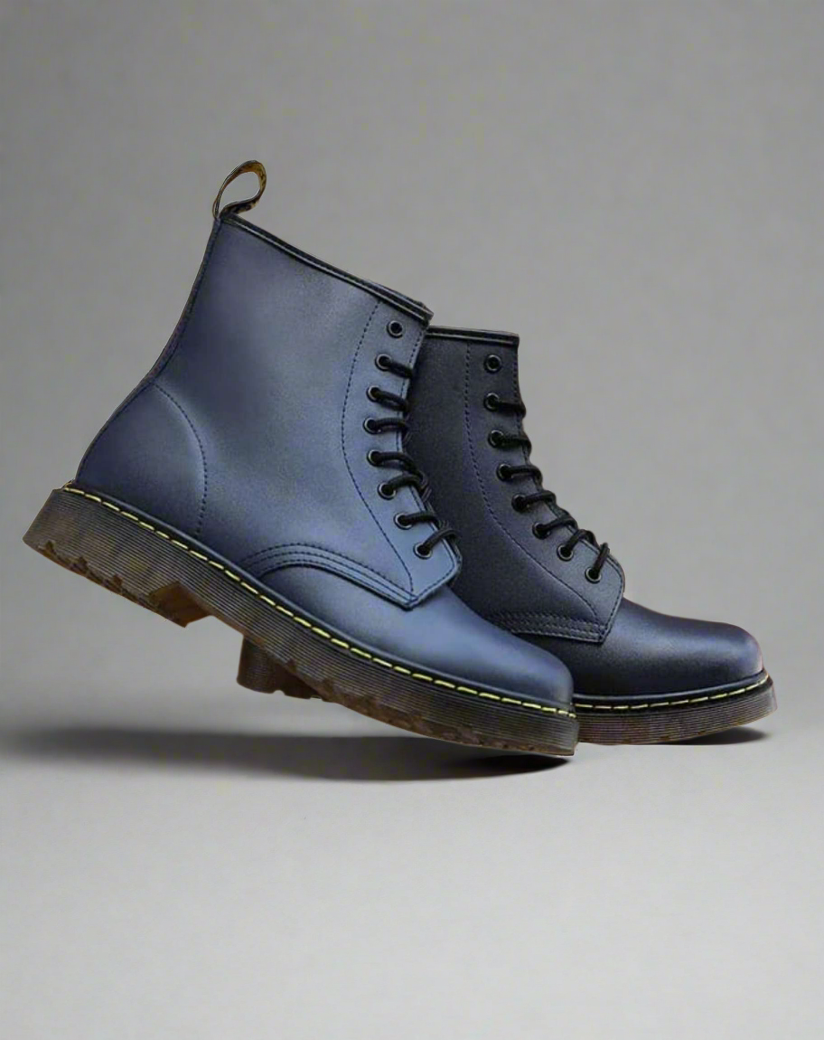 Unisex Læderstøvler - Ankelhøje Snørestøvler - Komfortabel Slidsål - Robust Design