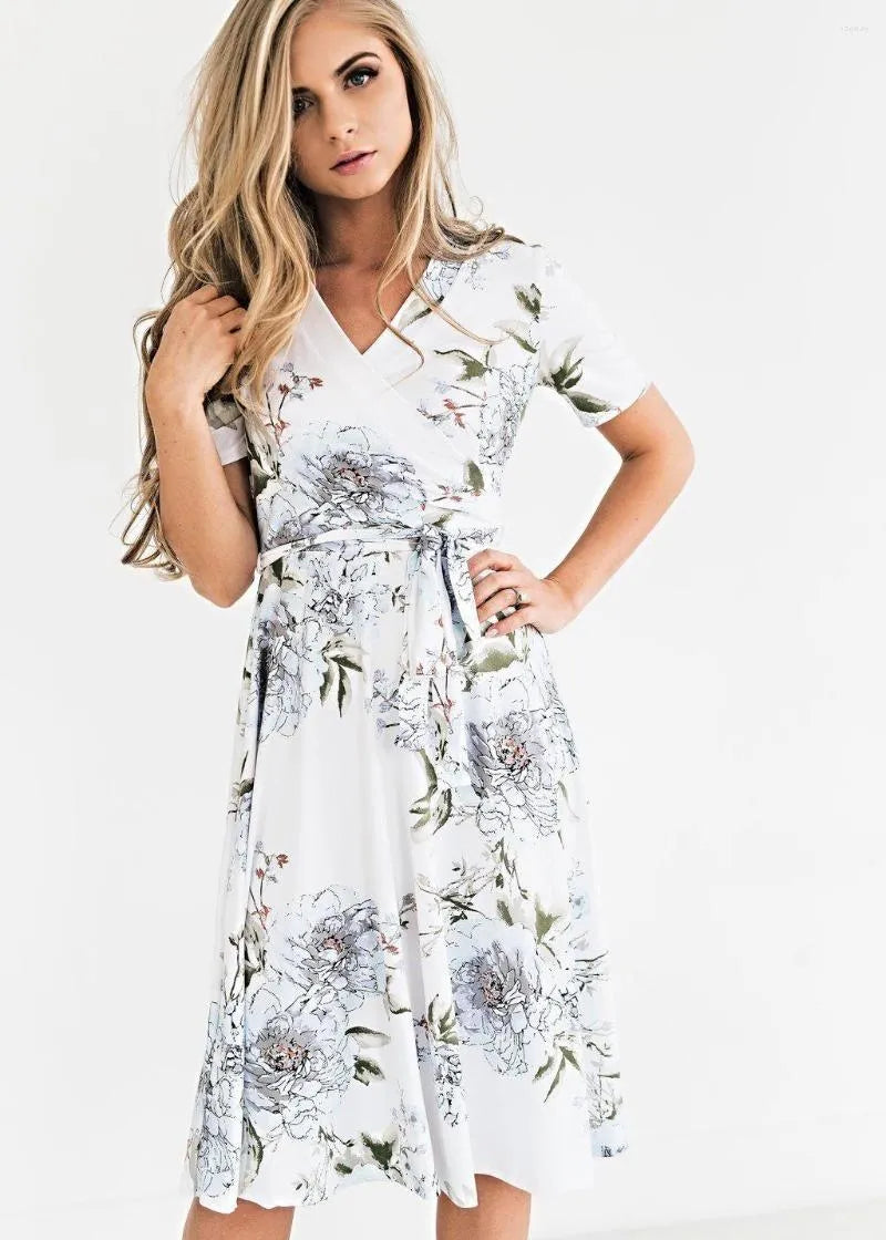 Valen - Blomstret midikjole