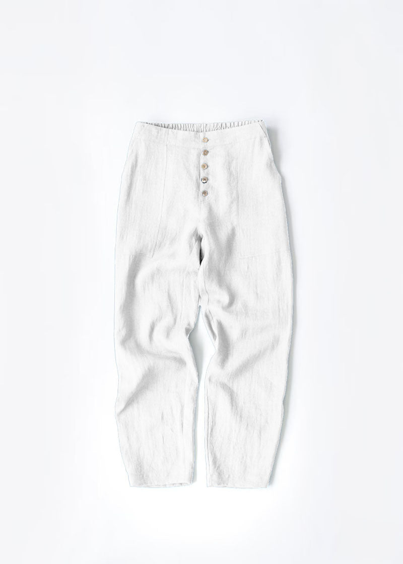 Stilfulde Capri Bukser med Knapper | Hørblanding | Luftig & Moderne