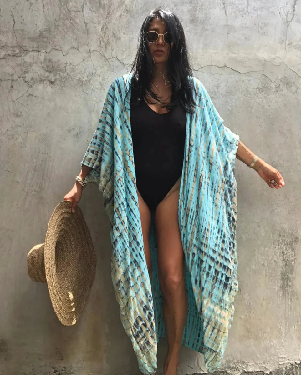 Beach Cover Up for Swimwear Women's Tie Dye Kimono