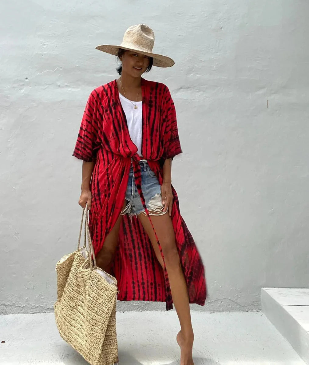 Beach Cover Up for Swimwear Women's Tie Dye Kimono