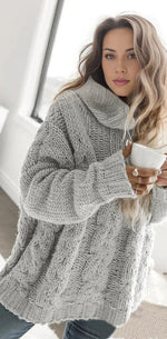 Betty - Oversized trøje med høj halsudskæring