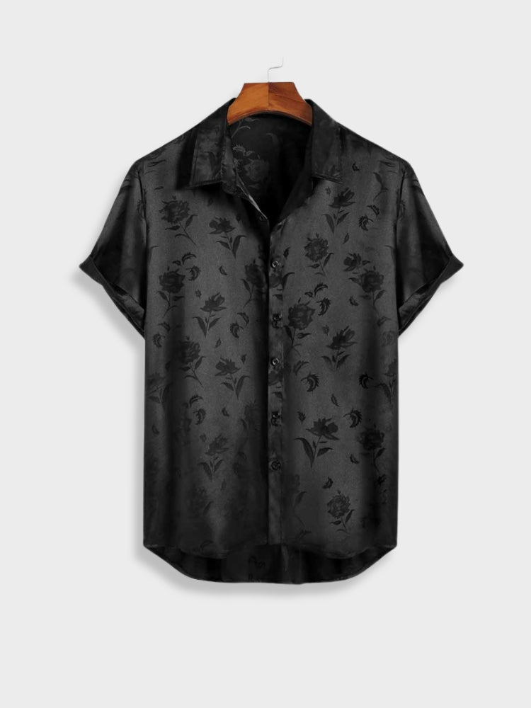 Devako Sort satinbluse