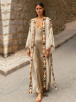 Boheme-elegant bikini-overtrækskjole Kimono-kjole