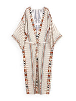 Boheme-elegant bikini-overtrækskjole Kimono-kjole