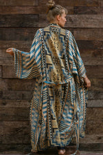 Boheme-elegant bikini-overtrækskjole Kimono-kjole