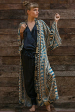Boheme-elegant bikini-overtrækskjole Kimono-kjole