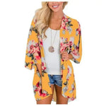MODA blå blomsterprintet letvægts kimono