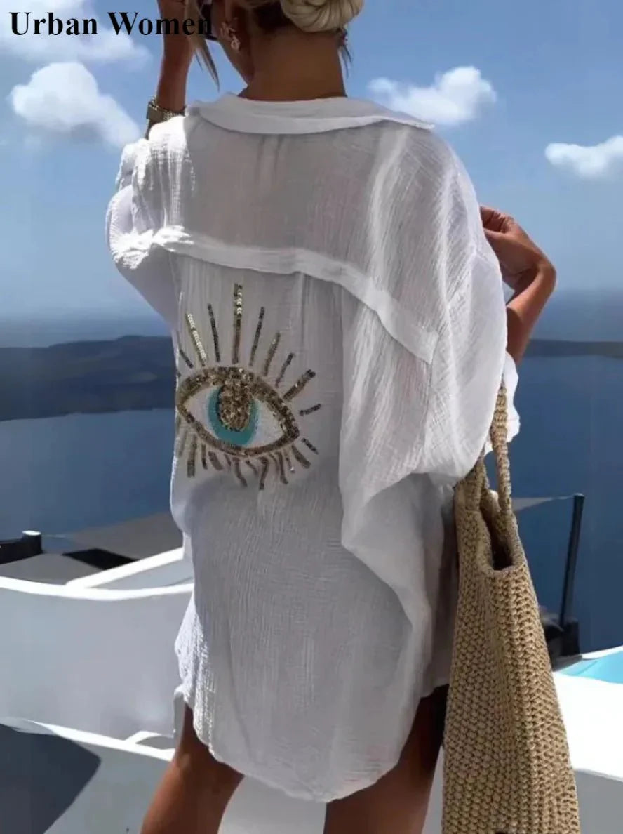 Casual Eye Linnen Shirt Jurk