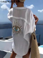 Casual Eye Linnen Shirt Jurk