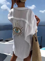 Casual Eye Linnen Shirt Jurk