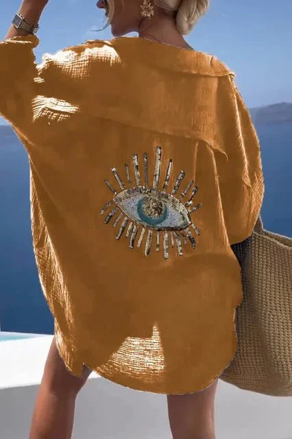 Casual Eye Linnen Shirt Jurk