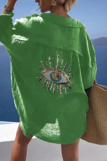 Casual Eye Linnen Shirt Jurk