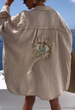 Casual Eye Linnen Shirt Jurk