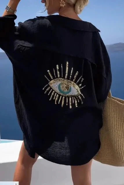 Casual Eye Linnen Shirt Jurk