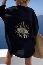 Casual Eye Linnen Shirt Jurk