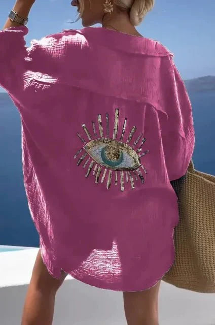 Casual Eye Linnen Shirt Jurk