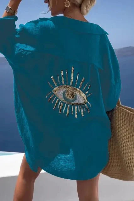Casual Eye Linnen Shirt Jurk