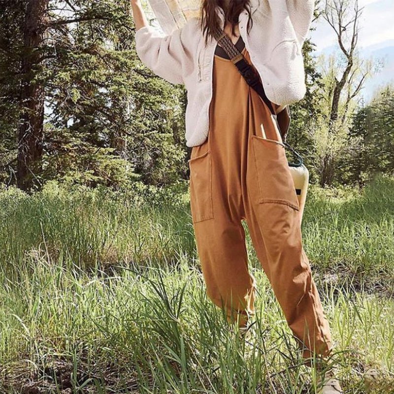 Celine | Almindelig Jumpsuit med V-udskæring og lommer