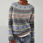 Cherie - Geometrisk mønstret vintage-sweater