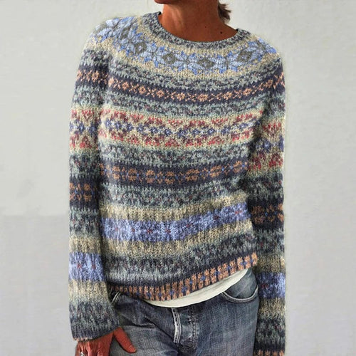 Cherie - Geometrisk mønstret vintage-sweater