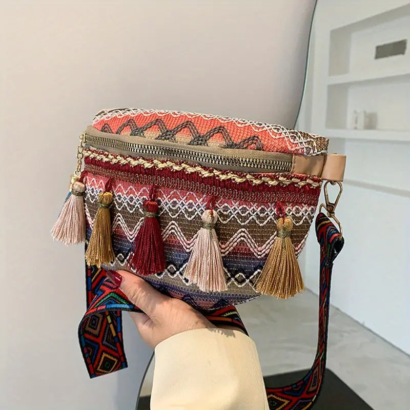 Dixie - Skuldertaske i retro etnisk stil