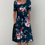 Bexley - Strandmidikjole Med Lommer I Vintageprint