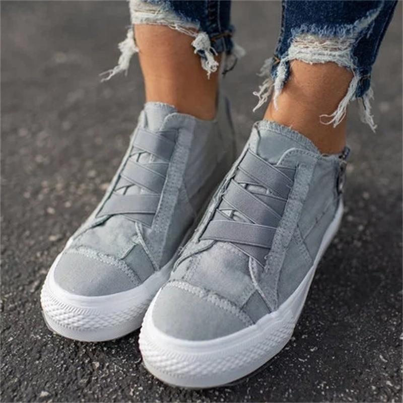 Milo - Casual denim sneakers med lynlås